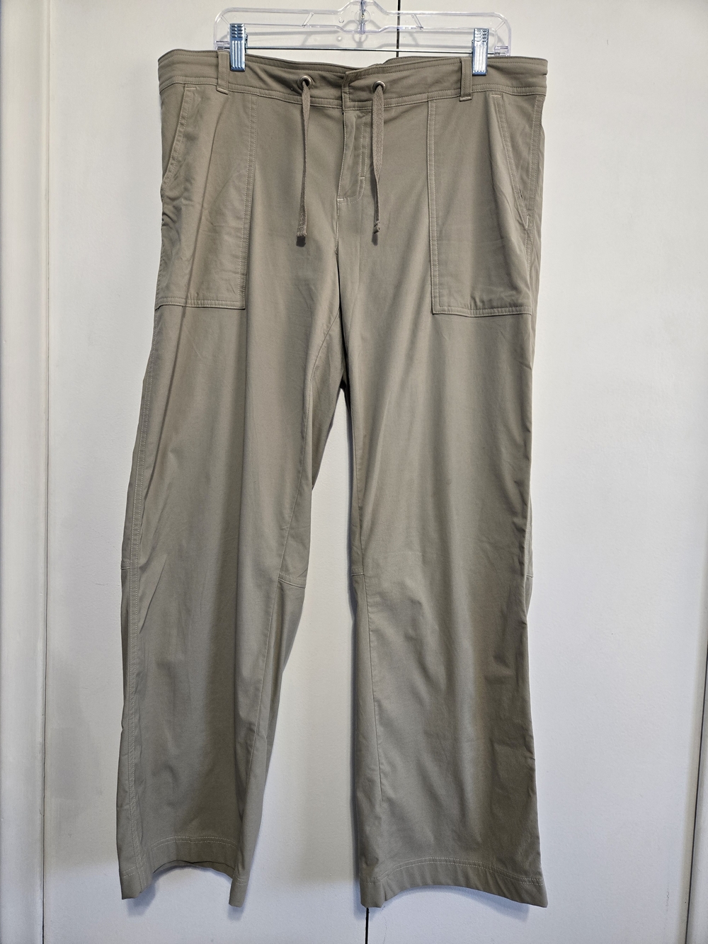 Lucy Active Travel Pants Women's Large Olive Drawstring Straight Leg
